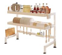 3 Tier Over Sink Dish Drying Rack Carbon Steel Kitchen nizer with Hanging Basket Large Storage Solution for Countertop (29.5in 75cm) Space Saving Design