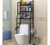 3-Tier Over-the-Toilet Bathroom Shelf, Freestanding Storage Rack, Space-Saving nizer for Laundry Room, Toilet & Hotel Use, Modern Black Design