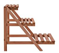 3-Tier Plant Stand Cedar Wood Brown 48 x 45 x 40 cm Load Capacity 3 kg per Shelf for Balcony Patio Living Room Garden Indoor Outdoor Decoration and Greenery