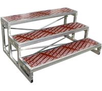 3-Tier Plywood and Steel Step Platforms for Performances and Speeches, Easy Assembly