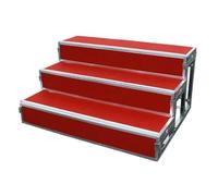 3-Tier Portable Choir Risers for Adults & Kids, Non-Slip Choir Stage Steps with Dual Support Rods for School, Church, Performances, Exhibitions & Group Photos(Red)