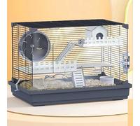 3-Tier Portable Small Animal Cage with Exercise Wheel, Water Bottle, and Food Dish
