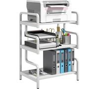 3 Tier Printer Stand Desk Storage Shelves Office Organiser Table Metal Frame