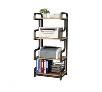 3-Tier Printer Stand Nizer High Capacity File Storage for Home Office Multifunctional Copy Shelf Compact Printer Table Black Office nizer