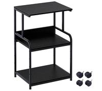 3-Tier Printer Stand Table with Storage,3d Printer Shelf,Multi-Purpose Printer Organizer With Shelf and Wheels, Rolling Cart for Folders,Books,for Fax Machine, Scanner,Home Office,Desk,Black