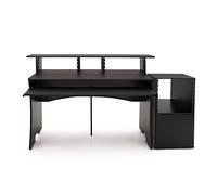 3 Tier Pro Audio Studio Desk + Rack Cabinet Black by Gear4music