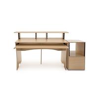 3 Tier Pro Audio Studio Desk + Rack Cabinet Wood