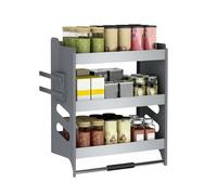3-Tier Pull-Down Lift Basket,Stainless Steel Pull-Out Cabinet Storage Rack,Household Spice and Dish Storage Shelf(610x280x630mm)