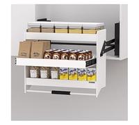 3-Tier Pull-Down Shelf, Lifting Basket, Pull-out Cabinet Organizer, Height Adjustable Hanging Mounted Spice Rack For Kitchen Storage Room Balcony Upper Cabinets((LxWxH)52.2x25x45.2cm)
