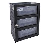 3-Tier Reptile Breeding Cabinet with Slide-Out Drawers: Stackable, Ventilated PVC Terrarium for Snakes, Scorpions, Spiders - Transparent Habitat & Easy Cleaning Design,Black,NO Mat