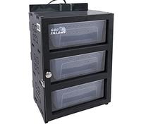 3-Tier Reptile Breeding Cabinet with Slide-Out Drawers: Stackable, Ventilated PVC Terrarium for Snakes, Scorpions, Spiders - Transparent Habitat & Easy Cleaning Design,Black,38W Heating Mat