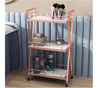 3 Tier Rolling Cart Metal Beauty Trolley on Wheels for Makeup Spa Nail and Salon Storage Stylish and Functional Mobile Utility Cart