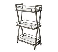 3-Tier Rolling Cart with Wheels, Metal Beauty Trolley for Salon, Spa, and Makeup Storage