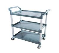 3-Tier Rolling Kitchen Cart 100kg Capaci Plastic Service Trolley for Restaurants & Hotels Convenient Cleaning Cart with Wheels Sturdy Utili Cart