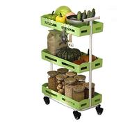 3-Tier Rolling Kitchen Storage Cart - Mobile Shelf for Living Room Bedroom & Kitchen - Versatile Storage Solution with Wheels for Easy Movement and Space-Saving