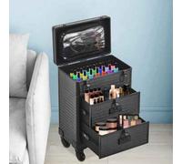 3-Tier Rolling Makeup Trolley Cosmetic Case & Nail Art Storage Organizer With Wheels