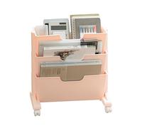 3-Tier Rolling Mobile Book Shelf Cart - Versatile Under Desk Storage for Office, Books, Documents & Supplies - Space-Saving Solution on Wheels