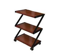 3-Tier Rolling Printer Stand for Home Office Fits Fax & Phone Brown - Durable Storage Solution with Wheels Ideal for Workspaces & nizing