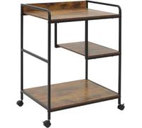3-Tier Rolling Printer Table On Wheels Multi-Purpose Shelf Movable Cart | Alloy Steel, Engineered Wood Storage Organization