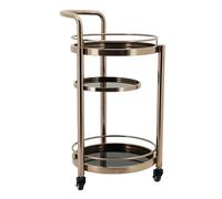 3-Tier Rolling Service Cart for Tea & Wine - Open Shelves Perfect for Kitchen Hotel or Restaurant Use - Versatile Bar Cart for Entertaining & Storage