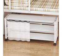 3-Tier Rolling Shoe Rack with Wheels - Portable Under Bed Storage Adjustable Shoe Cart for Hallway Bedroom Dorm Closet - Compact White 23.6" x 10.2" x 15.1"