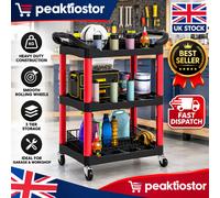3 Tier Rolling Tool Cart Garage Workshop Service Trolley on Wheels Heavy Duty