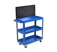 3-Tier Rolling Toolwith Perforated Panel Garage & Workshop Tool Storage Solutions Mobile Repair Cart for Efficient Tool Management