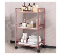 3 Tier Rolling Utility Cart for Beauty Salon and Spa - Mobile Medical Cart with Wheels, Durable Metal Construction, Easy to Move and Store
