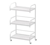 3-Tier Rolling Utility Cart for Tattoo Supplies, Beauty Salon Manicure Storage with Wheels, Stable Mobile Organizer Tray