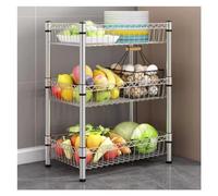 3 Tier Rolling Utility Cart on Wheels Metal Storage Basket Trolley for Kitchen Bathroom Laundry Craft Room Versatile Shelving Unit for Easy nization & Mobility