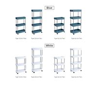 3-Tier Rolling Utility Cart with Wheels Hanging Hook Multifunctional Storage Organization Shelves Portable Standing Shelf Service Cart Trolley for Kitchen Bathroom Office (S & 4-Tier)