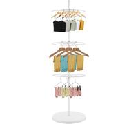 3-Tier Rotatable Garment Rack, Space-Saving Display Stand for Boutique Clothing, Underwear, Shorts, and Scarves