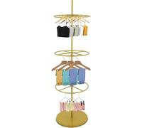 3-Tier Rotatable Garment Rack, Space-Saving Display Stand for Boutique Clothing, Underwear, Shorts, and Scarves