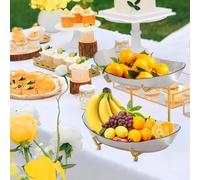 3 Tier Serving Tray - Versatile Fruit & Vegetable Basket Snack & Dessert Bowl for Kitchen Counter Perfect for Cakes Nuts Salads and Entertaining