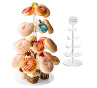 3 Tier Serving Tray with 2m Light String, Acrylic Three Tiered Serving Stand Collapsible Stand & Removable Tiered Serving Trays for Wedding Birthday Tea Party