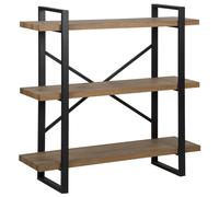 Beliani 3 Tier Shelving Unit Timber 111 Cm Dark Brown