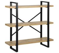 Beliani 3 Tier Shelving Unit Timber 111 Cm Light Brown