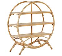 Beliani 3 Tier Shelving Unit TUVALU II Rattan 109 cm Natural, Brown