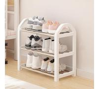 3-Tier Shoe Rack, Freestanding Storage Entryway Shoe Rack for Student Dorms, Easy-to-Install & Portable Shoes Shelf, For Closet, Entrance, Hallway, Bathroom and Living Room (White)