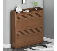 3-Tier Shoe Storage, Hallway Shoe Racks Storage, Shoe Cabinet With 3 Flip Doors, Wooden Storage Cupboard, Slim Shoe Storage Organiser, for Bedroom, Dormitory, Living, Entryway ( Color : Dark brown , S