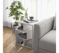 HOMCOM 3-Tier Side End Table Open Shelves Storage Coffee Book Magazine Desk HOMCOM White One Size