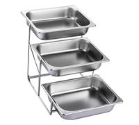 3-Tier Silver Serving Platter for Buffets & Events - Perfect for Ice, Ses, Cupcakes, Desserts, Fresh Fruits & Condiments - Dimeons: 32.5 x 60 x 35 cm