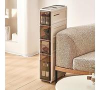 3-Tier Slim Bathroom Floor Cabinet with 7in rage Drawer & Caster Wheels Large Capacity nizing Tower Ideal Toilet Paper Storage for Small Spaces Easy Assembly