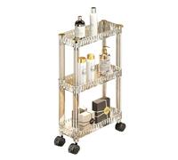 3 Tier Slim Rolling Storage Cart - Mobile Shelving Unit for Organization - Narrow Cabinet with Wheels - Space-Saving Storage Solution