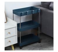 3-Tier Slim Rolling Trolley Cart - Slide-Out Utility Storage Rack for Kitchen Bathroom Laundry Room & Bedroom - Compact Pull-Out Design