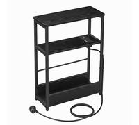 3-Tier Slim Side Table, Ebony Black + Ink Black