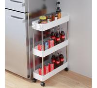 (3 Tier) Slim Standing Corner Storage Rack Shelf Plastic for Kitchen Bathroom