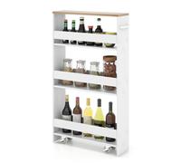 3-tier Slim Storage Cart Narrow Rolling Kitchen Serving Cart w/ Open Shelves
