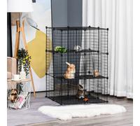 3 Tier Small Animal Cage Black by Pawhut
