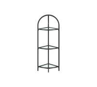 3-Tier Small Glass Corner Shelf Stand, Classic Black